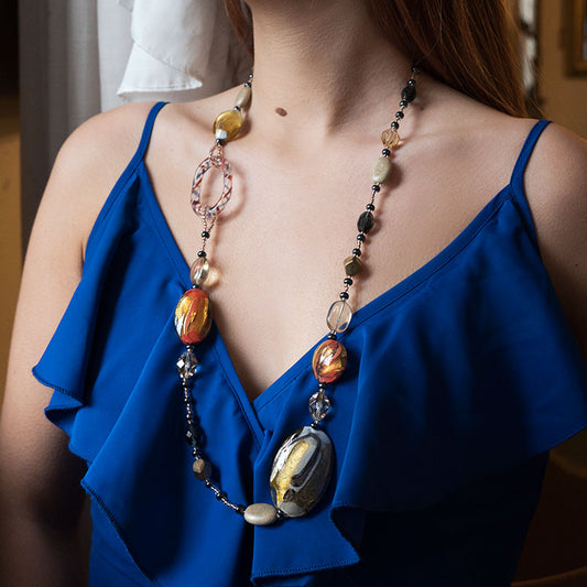 Collana Lunga modello Caterina - Gioielli in Vetro di Murano